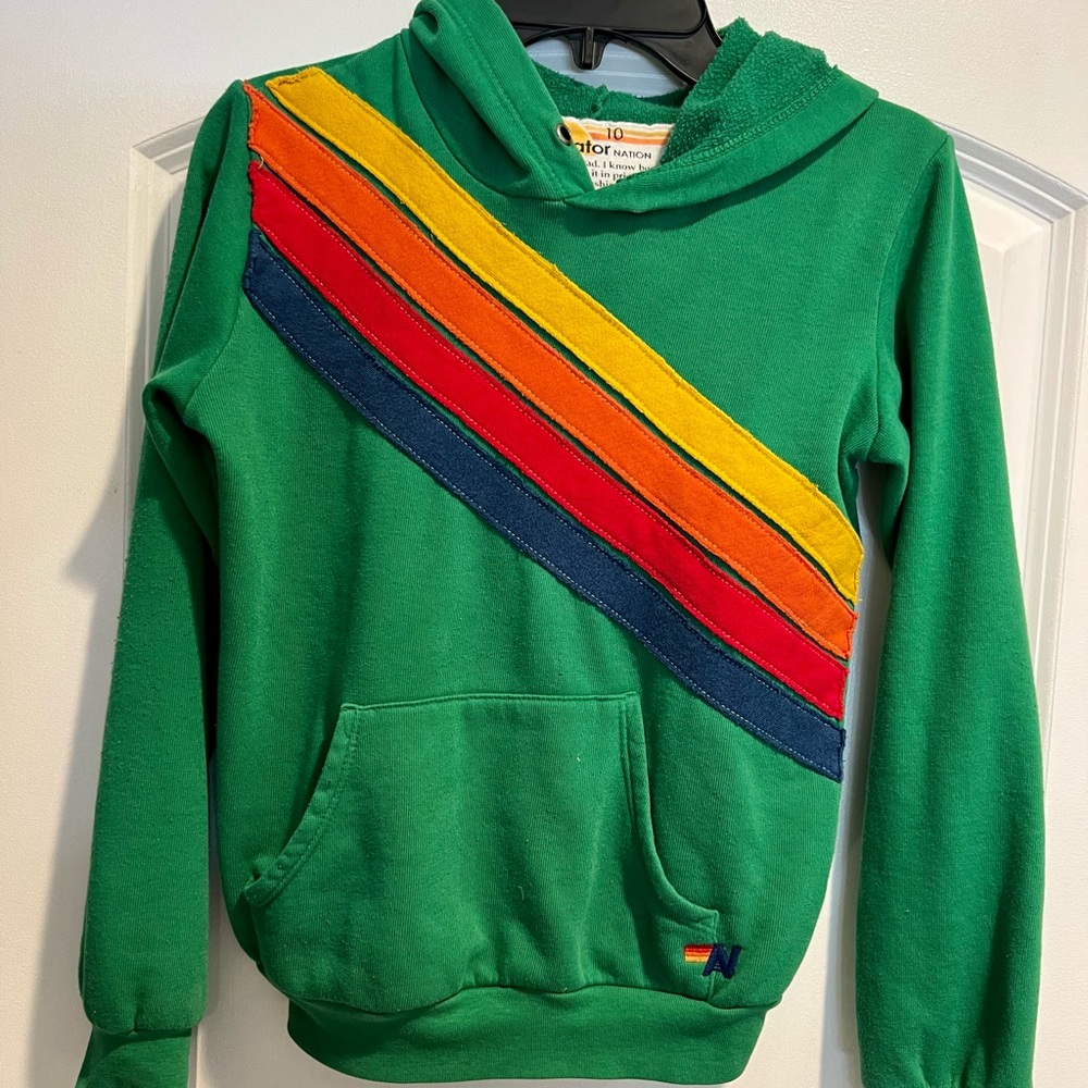 Kids Kelly Green Aviator Nation sweatshirt